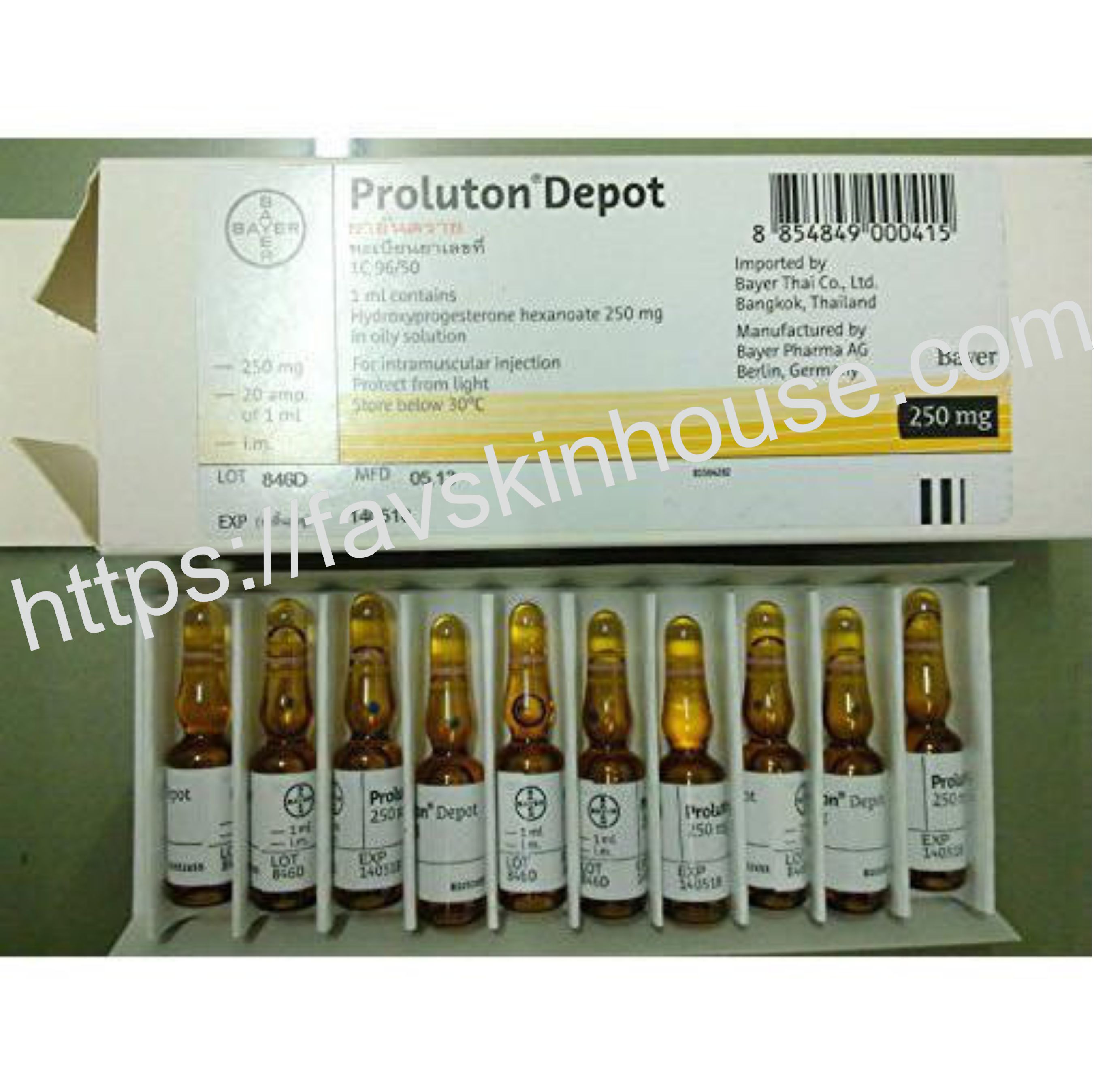 Proluton Depot 250 mg, Hydroxyprogesterone Caproate 250 mg Size: 20 amps